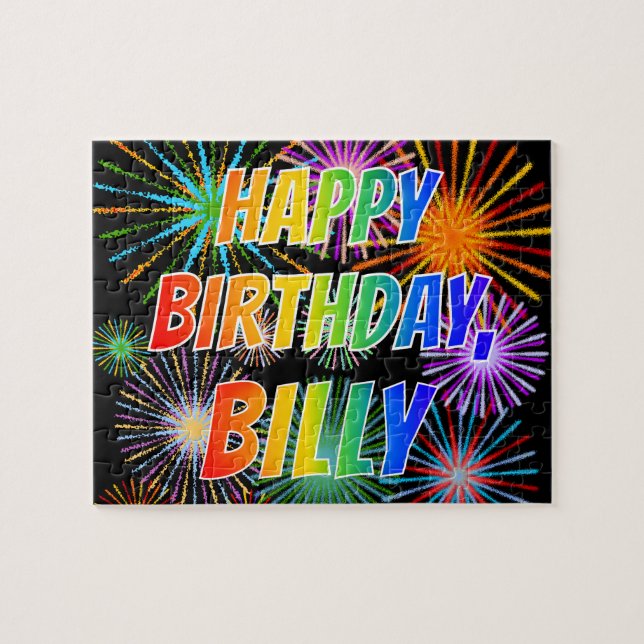 First Name "BILLY", Fun "HAPPY BIRTHDAY" Jigsaw Puzzle (Horizontal)