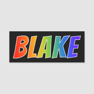 First Name "BLAKE": Fun Rainbow Colouring Tag