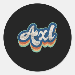 First Name Boy Vintage Style 70s 80s Personalised Classic Round Sticker