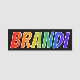 First Name "BRANDI": Fun Rainbow Colouring Tag