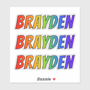 First Name "BRAYDEN" w/ Fun Rainbow Colouring