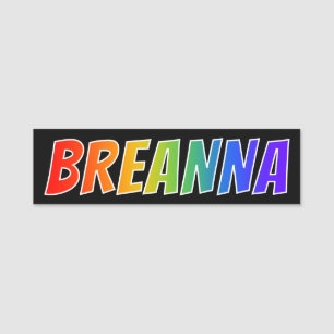 First Name "BREANNA": Fun Rainbow Colouring Tag