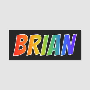 First Name "BRIAN": Fun Rainbow Colouring Name Tag