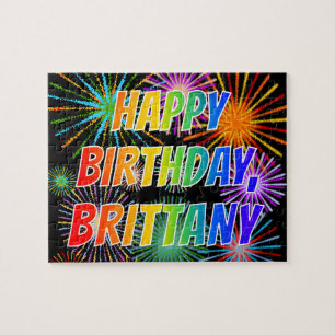 First Name "BRITTANY", Fun "HAPPY BIRTHDAY" Jigsaw Puzzle