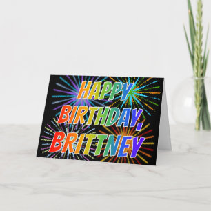 First Name "BRITTNEY" Fun "HAPPY BIRTHDAY" Card