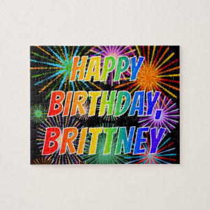 First Name "BRITTNEY", Fun "HAPPY BIRTHDAY" Jigsaw Puzzle