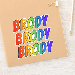 First Name "BRODY" w/ Fun Rainbow Colouring