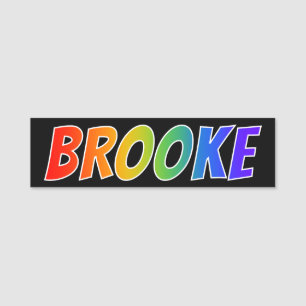 First Name "BROOKE": Fun Rainbow Colouring Name Tag