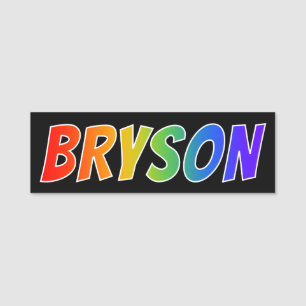 First Name "BRYSON": Fun Rainbow Colouring Tag