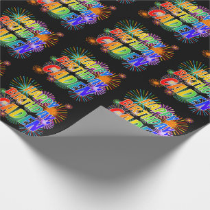 First Name "CADEN", Fun "HAPPY BIRTHDAY" Wrapping Paper