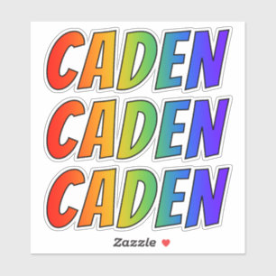 First Name "CADEN" w/ Fun Rainbow Colouring