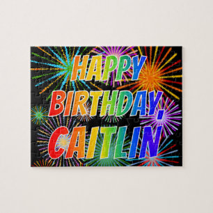 First Name "CAITLIN", Fun "HAPPY BIRTHDAY" Jigsaw Puzzle