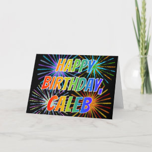 First Name "CALEB" Fun "HAPPY BIRTHDAY" Card