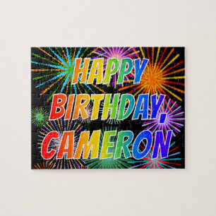 First Name "CAMERON", Fun "HAPPY BIRTHDAY" Jigsaw Puzzle