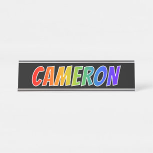 First Name "CAMERON": Fun Rainbow Colouring Desk Name Plate
