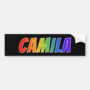 First Name "CAMILA": Fun Rainbow Colouring Bumper Sticker