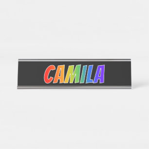 First Name "CAMILA": Fun Rainbow Colouring Desk Name Plate