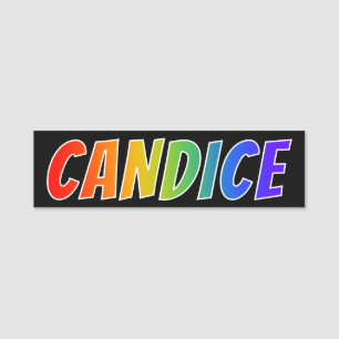 First Name "CANDICE": Fun Rainbow Colouring Tag