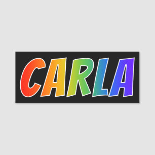 First Name "CARLA": Fun Rainbow Colouring Tag
