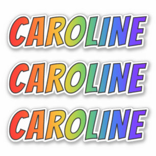 First Name "CAROLINE" w/ Fun Rainbow Colouring