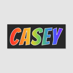 First Name "CASEY": Fun Rainbow Colouring Tag