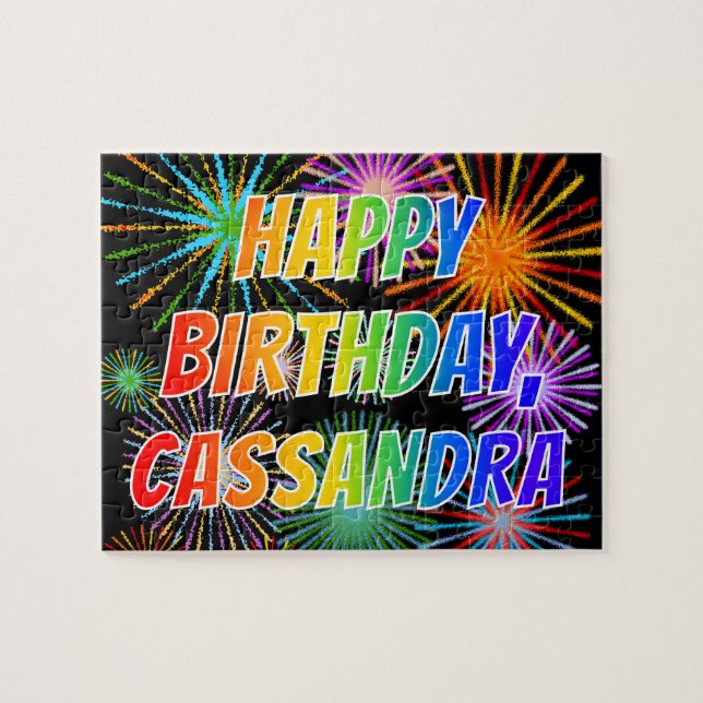 First Name "CASSANDRA", Fun "HAPPY BIRTHDAY" Jigsaw Puzzle (Horizontal)