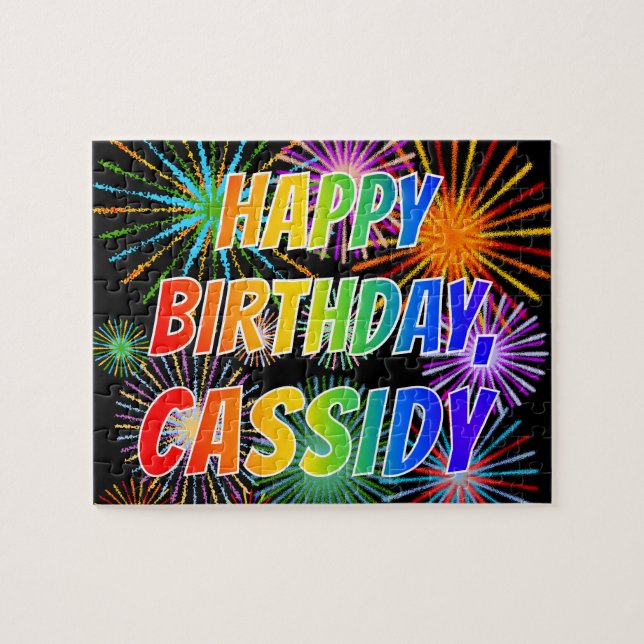 First Name "CASSIDY", Fun "HAPPY BIRTHDAY" Jigsaw Puzzle (Horizontal)
