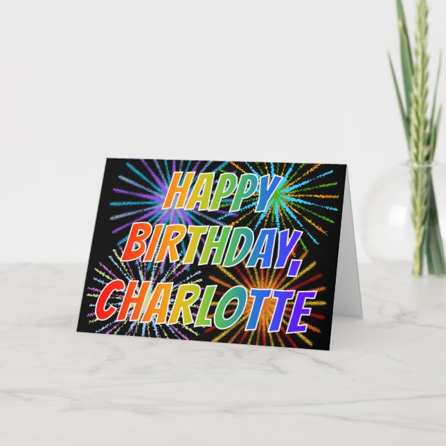 First Name "CHARLOTTE" Fun "HAPPY BIRTHDAY" Card (Front)