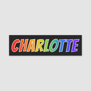 First Name "CHARLOTTE": Fun Rainbow Colouring Tag