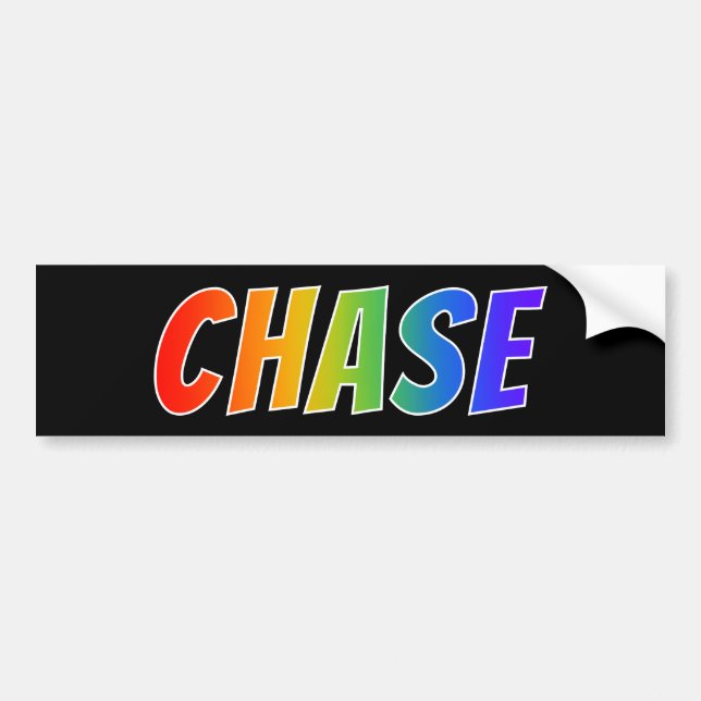 First Name "CHASE": Fun Rainbow Colouring Bumper Sticker (Front)