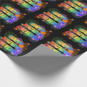 First Name "CHEYENNE", Fun "HAPPY BIRTHDAY" Wrapping Paper