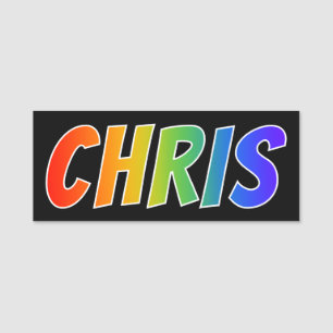 First Name "CHRIS": Fun Rainbow Colouring Name Tag
