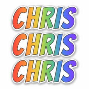 First Name "CHRIS" w/ Fun Rainbow Colouring