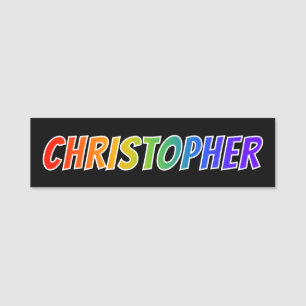 First Name "CHRISTOPHER": Fun Rainbow Colouring Tag