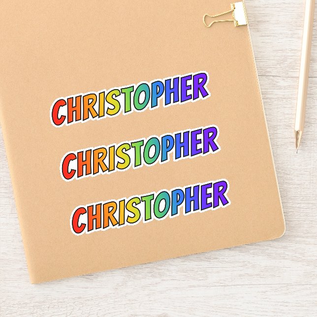 First Name "CHRISTOPHER" w/ Fun Rainbow Colouring (Notebook)