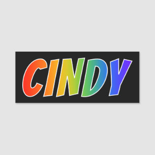 First Name "CINDY": Fun Rainbow Colouring Tag