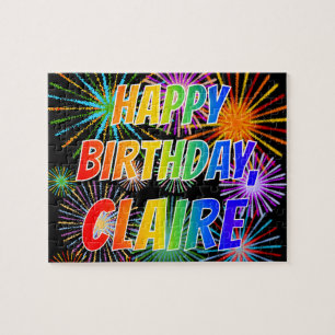 First Name "CLAIRE", Fun "HAPPY BIRTHDAY" Jigsaw Puzzle