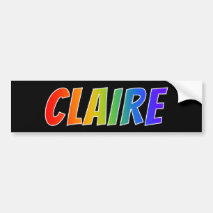 First Name "CLAIRE": Fun Rainbow Colouring Bumper Sticker