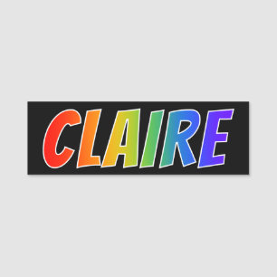 First Name "CLAIRE": Fun Rainbow Colouring Tag