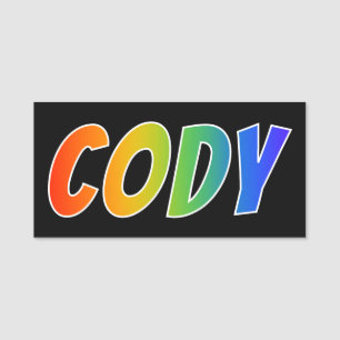 First Name "CODY": Fun Rainbow Colouring Name Tag