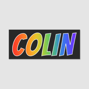 First Name "COLIN": Fun Rainbow Colouring Tag