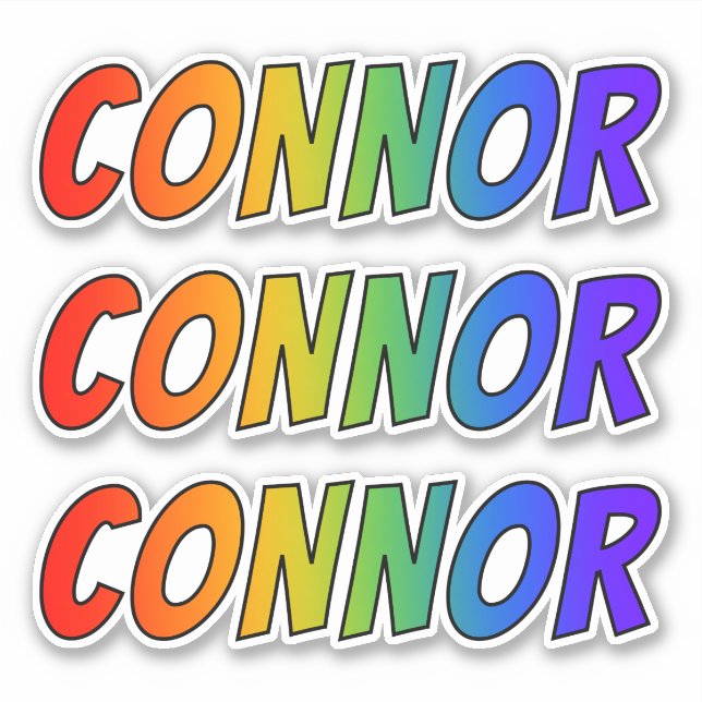 First Name "CONNOR" w/ Fun Rainbow Colouring (Front)