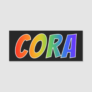 First Name "CORA": Fun Rainbow Colouring Name Tag