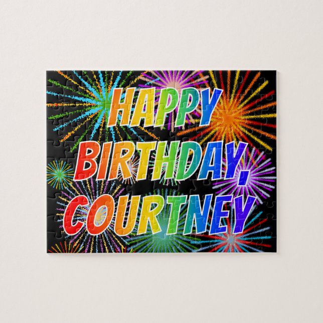 First Name "COURTNEY", Fun "HAPPY BIRTHDAY" Jigsaw Puzzle (Horizontal)