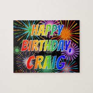 First Name "CRAIG", Fun "HAPPY BIRTHDAY" Jigsaw Puzzle