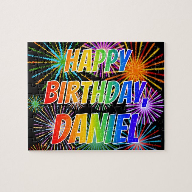 First Name "DANIEL", Fun "HAPPY BIRTHDAY" Jigsaw Puzzle (Horizontal)