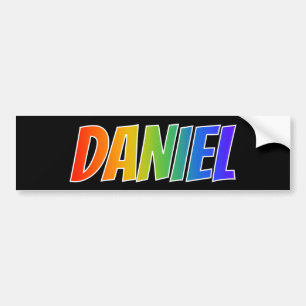 First Name "DANIEL": Fun Rainbow Colouring Bumper Sticker