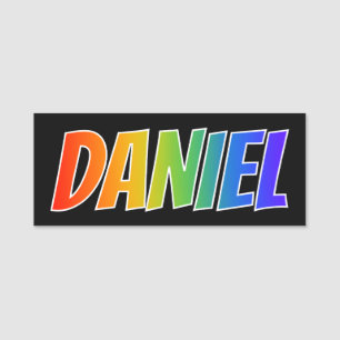 First Name "DANIEL": Fun Rainbow Colouring Tag
