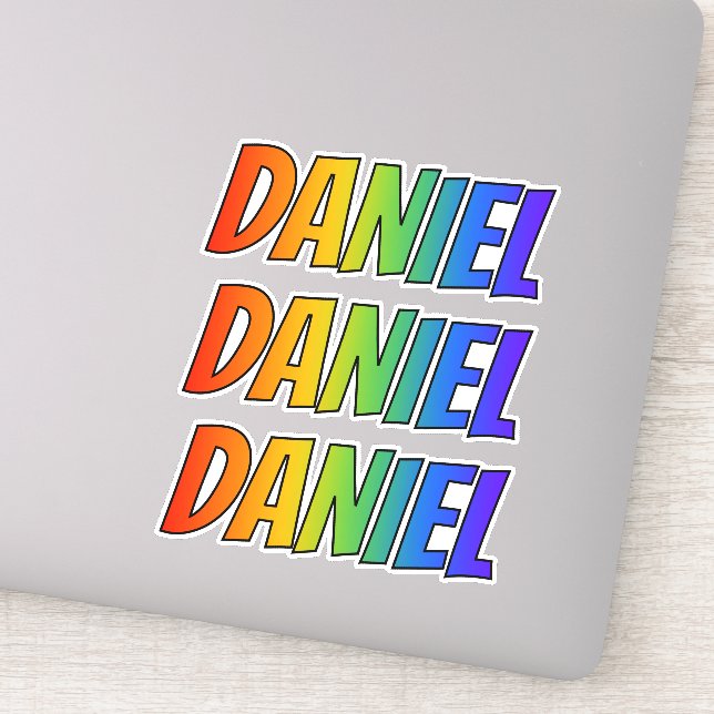 First Name "DANIEL" w/ Fun Rainbow Colouring (Detail)