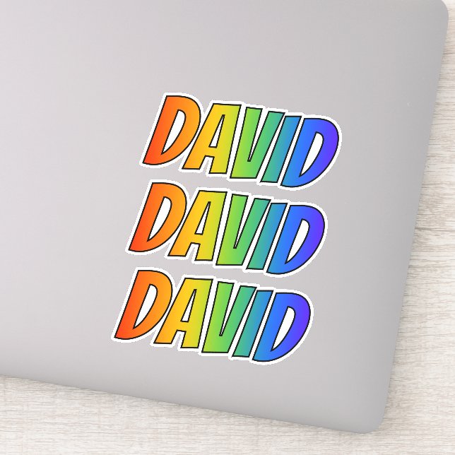 First Name "DAVID" w/ Fun Rainbow Colouring (Detail)